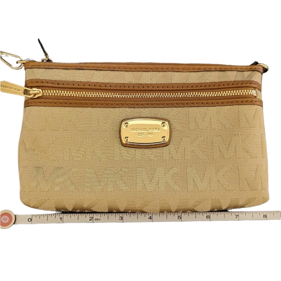 Michael Kors est. 1981 signature wristlet, small size, Tan/Brown - Picture 7 of 7